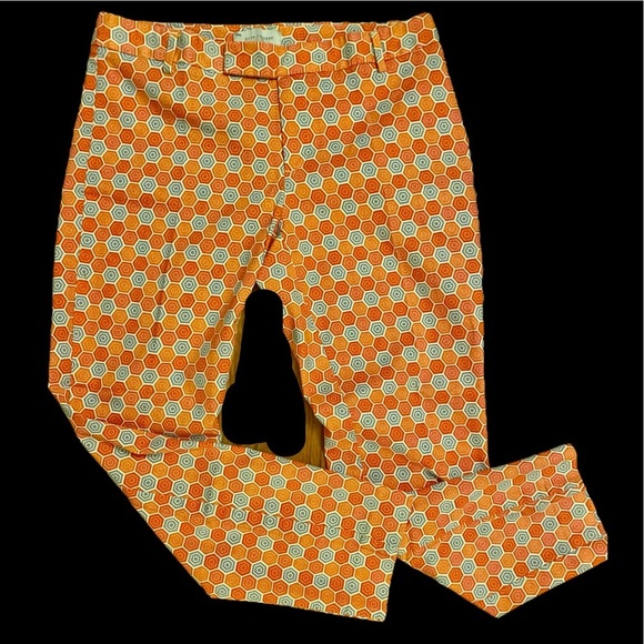 GAP Pants - Gap Cropped Pant -6 orange print , cotton elastane